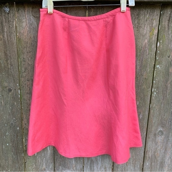 Kasper Dresses & Skirts - KASPER coral linen a line midi skirt spring summer fall petite new no tags